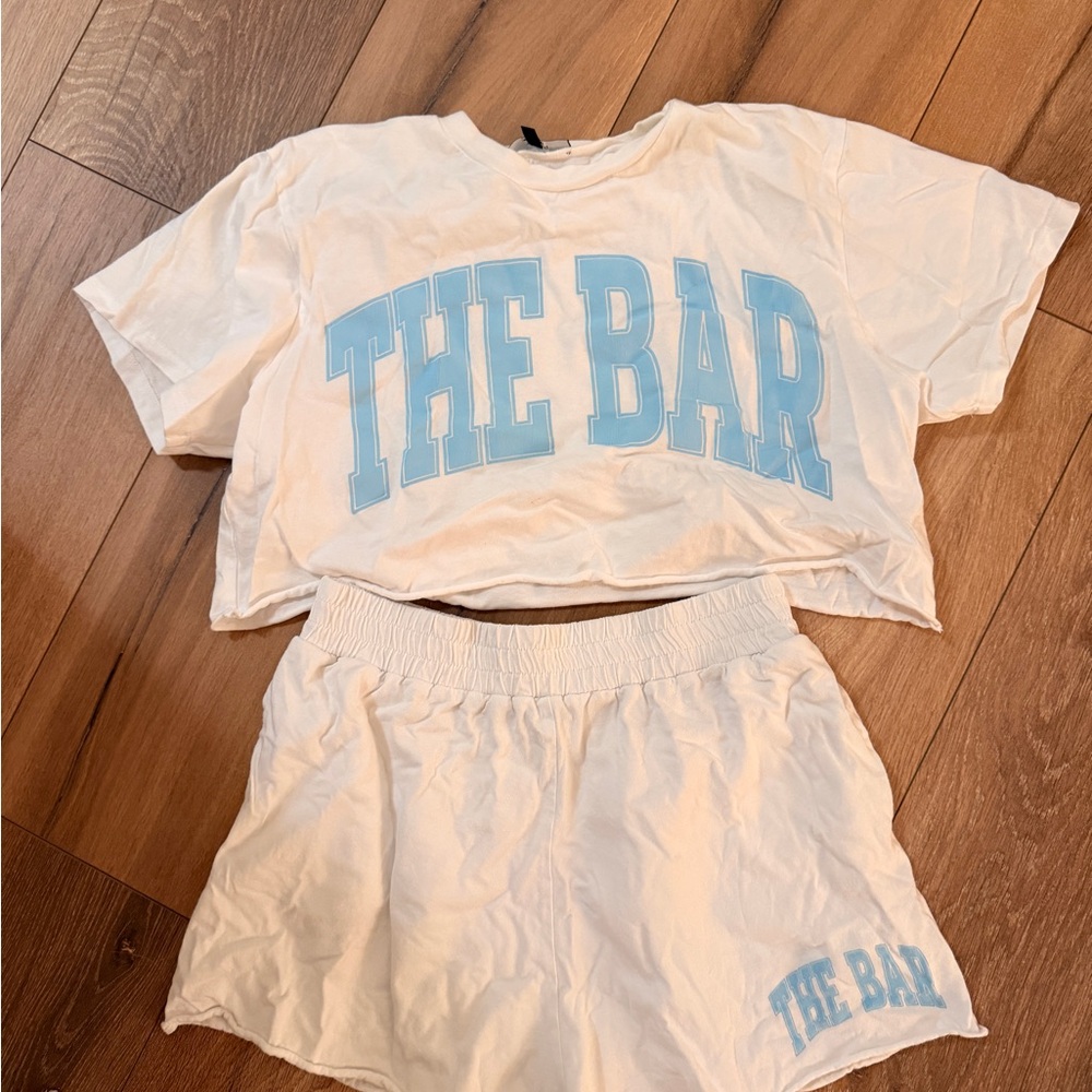 The Bar White and Blue Shorts Set